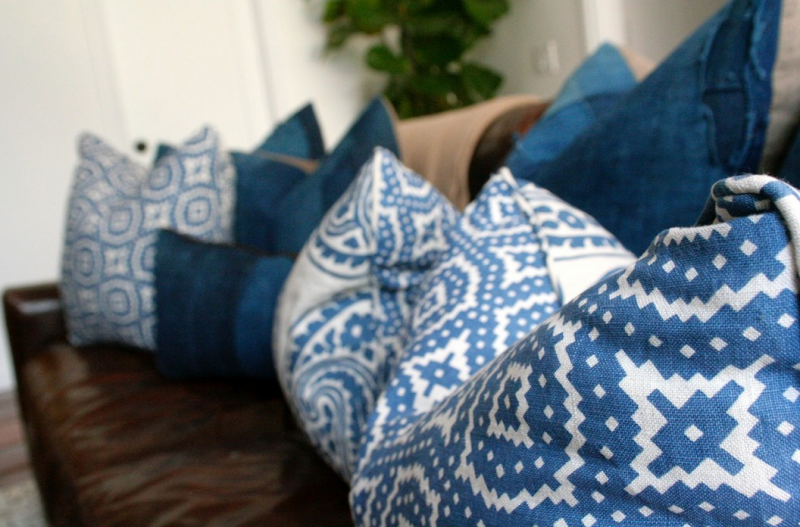 gorgeous blue cushions by Leo Parrella