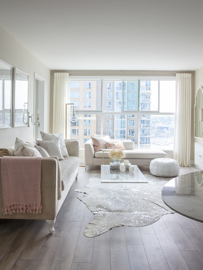 Gorgeous condo living room design from Peridot Decorative Homewear.