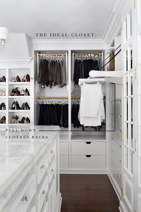 The ideal closet definitely has this feature! The pull-out rack--for easy reaching of top clothes racks!