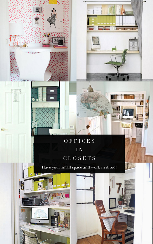These closet offices are so inspiring! Seriously considering converting one now...