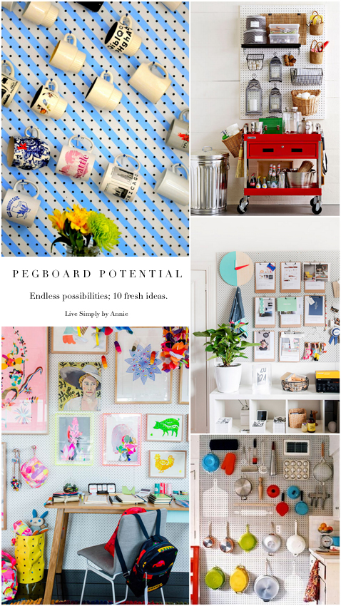 This is a post to repin! 10 fresh ideas for using pegboards around the house. 