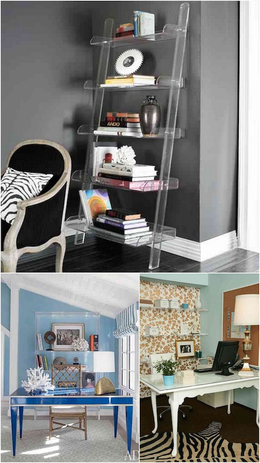 Bookshelf styling never looked so good! Loving these examples of acrylic shelving. 