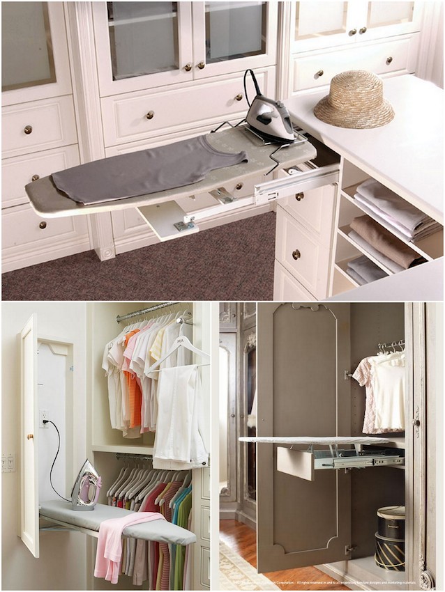 Adding this to my dream closet list: a pull out ironing board--so genius! 