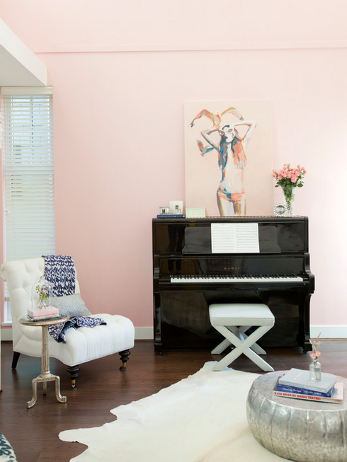 pink, white, and navy reigns in this glamorous but easy space by The Cross Interior Design
