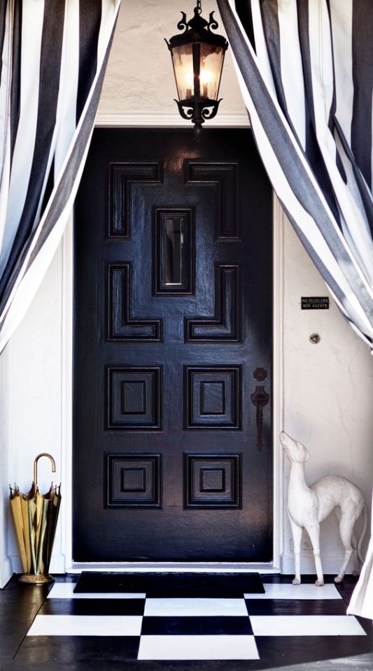 Glamorous black and white doorway from House of Honey.