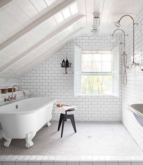 One to tuck in the dream house folder--the ideal bathroom that comes with two shower heads!