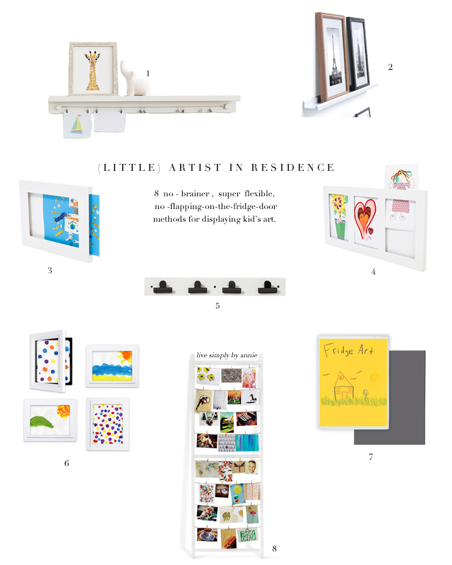 No-brainer, super flexible ways to display (and swap out) kid's art! 