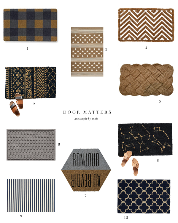 Doormat roundup! 10 mats to keep the wet and dirt out and usher the style in..