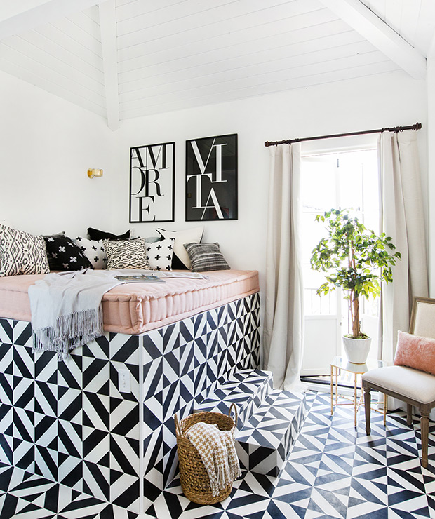 Actress Shay Mitchell's guest house is the perfect blend of modern glam and worldly boho. I want to stay the night. 
