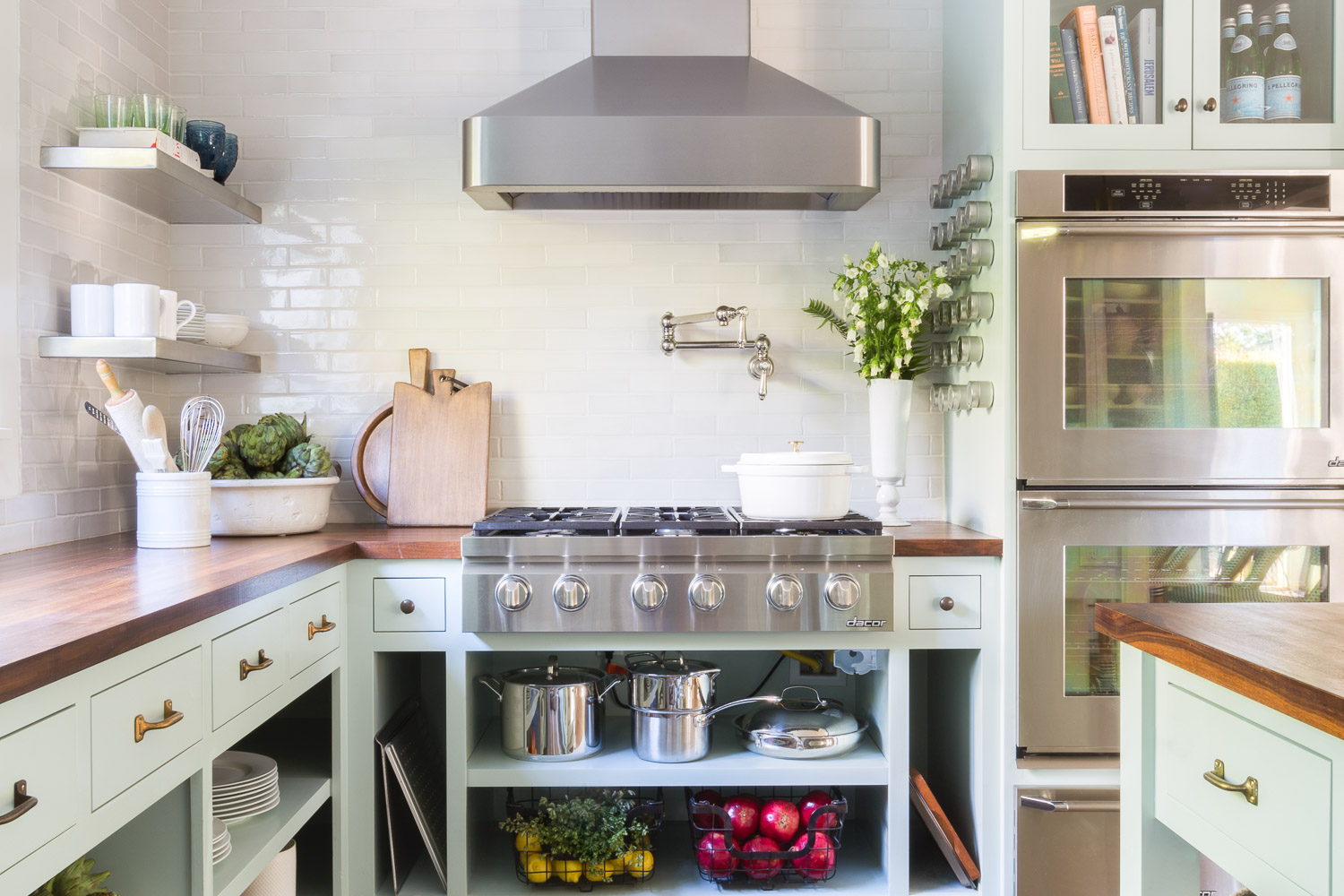 simple sophistication and laid back luxury in this mint kitchen by Taylor Anne Design