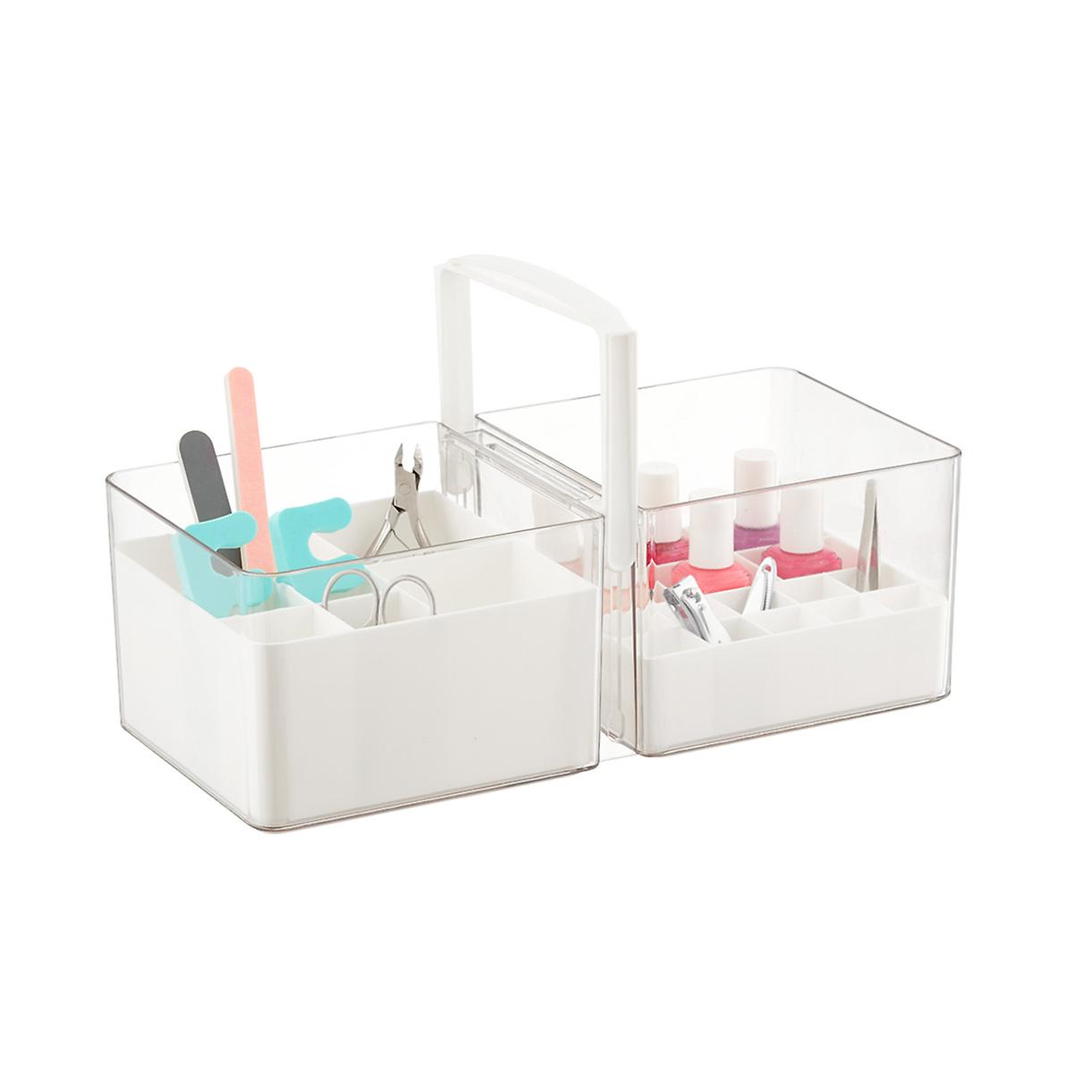 A professional organizer favorite: the portable tote with removable dividers.