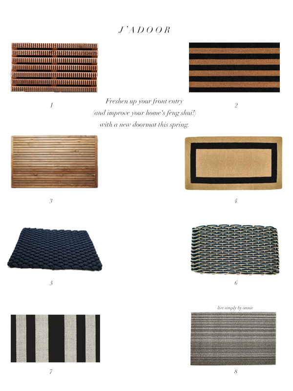 Freshen up your front entry (and improve your home's feng shui!) with a new doormat this spring. 