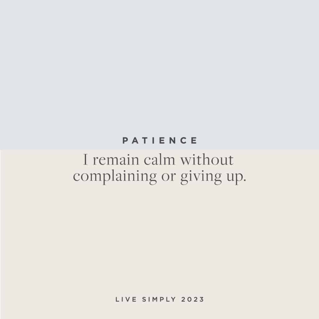Patience // Live Simply