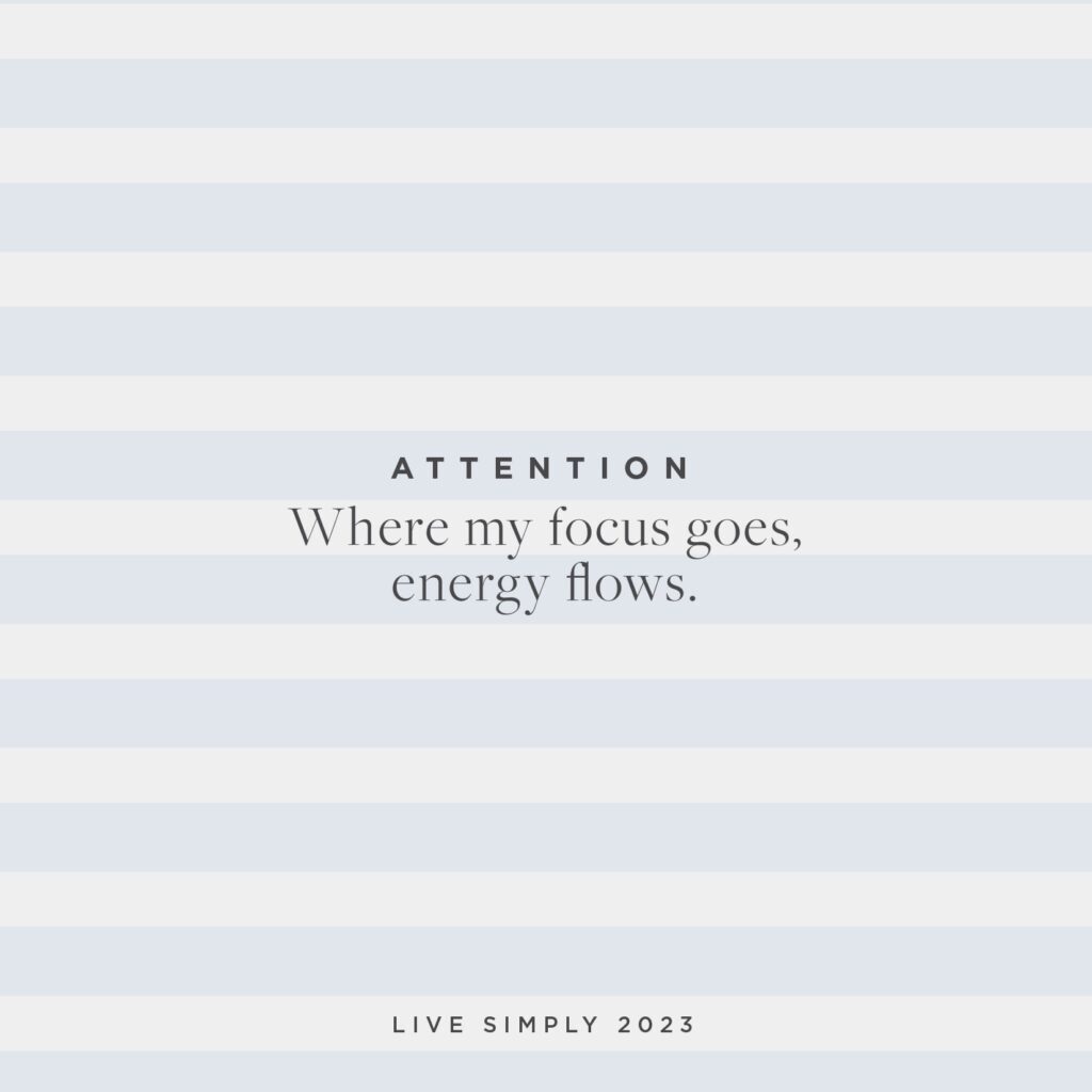 Live Simply Method Calendar / Attention
